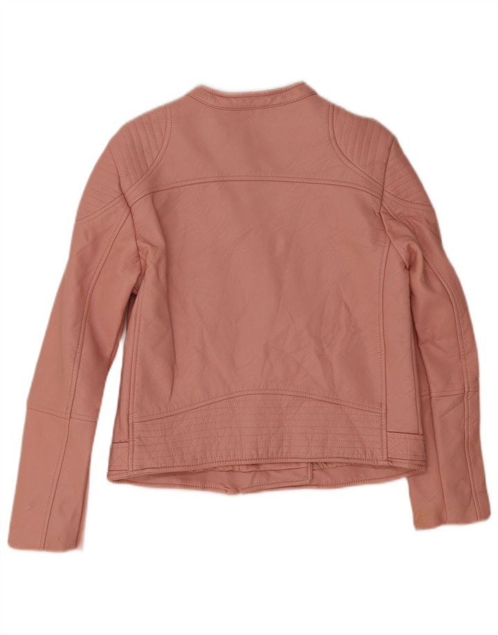 Zara Jaqueta de couro sintético para meninas 13-14 anos poliéster rosa