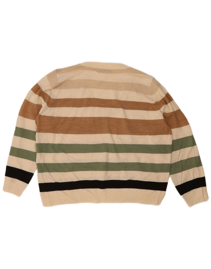Suéter feminino Marks & Spencer com decote em V Reino Unido 16 grande multicolorido