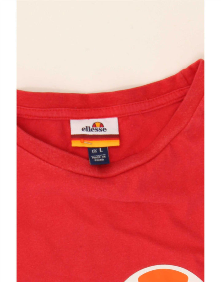 Ellesse Camiseta masculina gráfica top grande vermelho