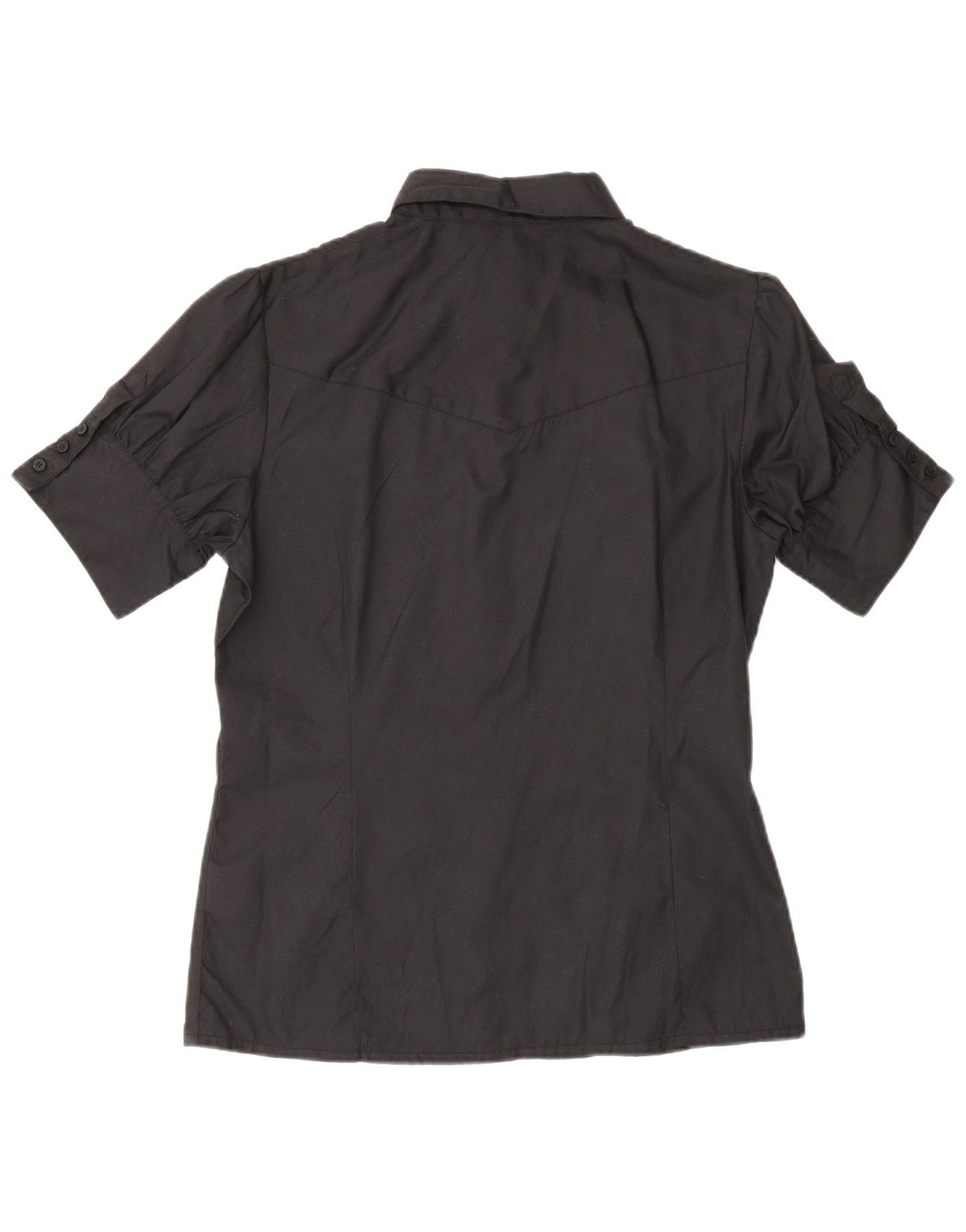 Camisa feminina de manga curta Lee UK 14 algodão preto médio