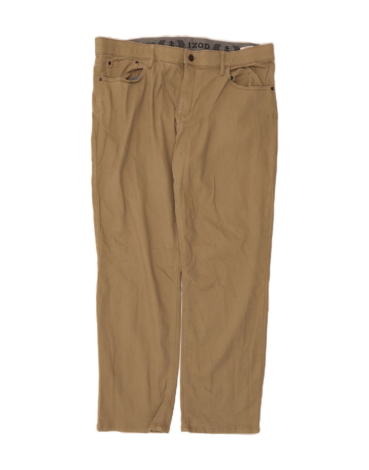 IZOD Mens Regular Fit Casual Trousers W38 L32 Beige Cotton Vintage Izod and Second-Hand Izod from Messina Hembry 