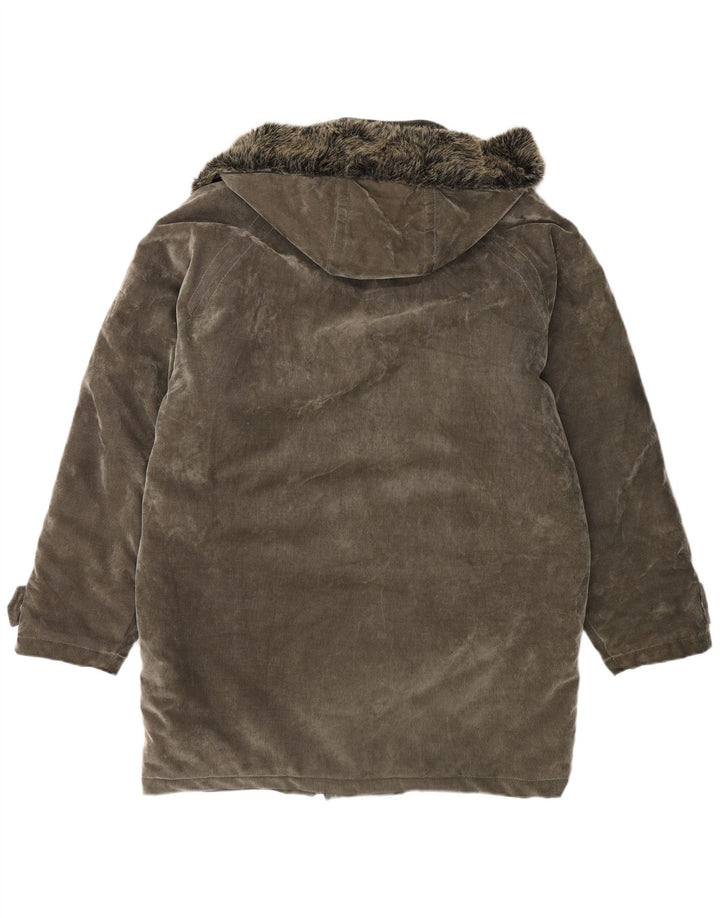 Jaqueta Parka masculina com capuz Gianfranco Ferre Reino Unido 40 grande cinza