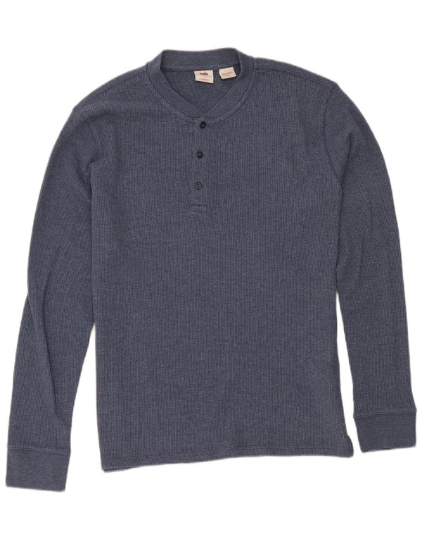Top masculino Levi's Standard Fit manga comprida médio algodão azul marinho