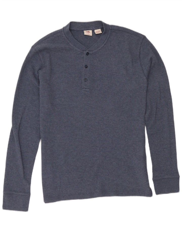 Top masculino Levi's Standard Fit manga comprida médio algodão azul marinho