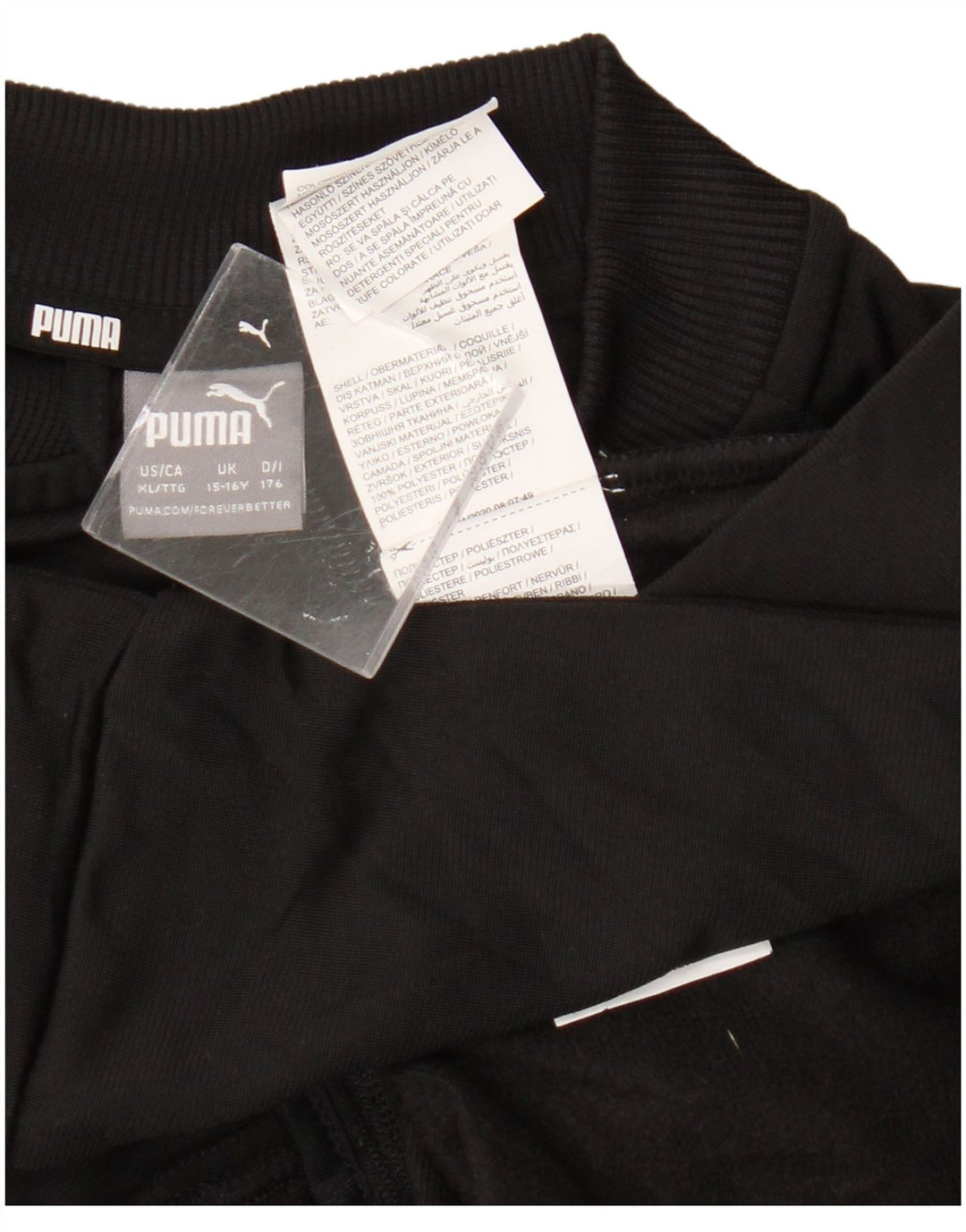 Casaco de treino feminino Puma 15-16 anos preto colorblock poliéster
