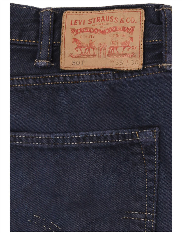 Calça jeans masculina Levi's 501 Straight W38 L27 azul marinho