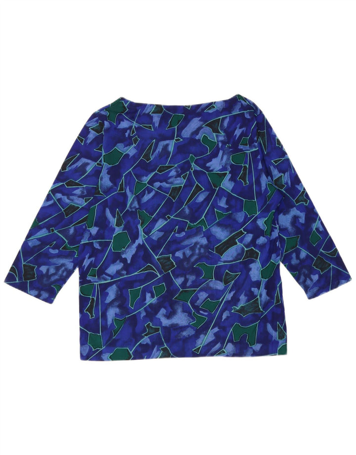 Top feminino Valstar com estampa abstrata manga 3/4 UK 18 XL azul