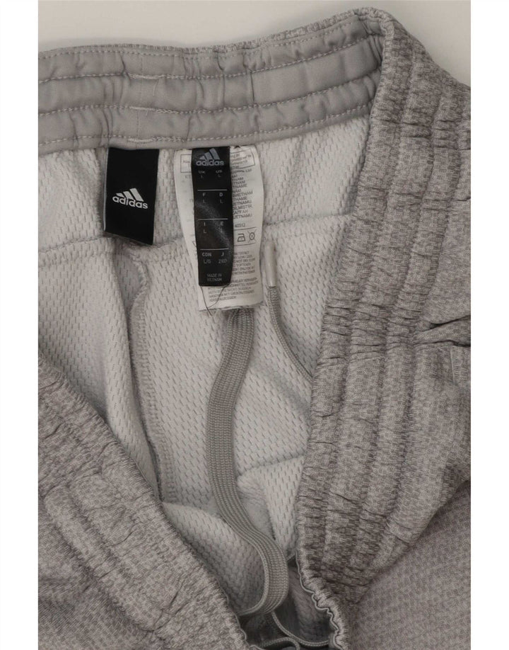 Calça de treino masculina Adidas grande poliéster cinza