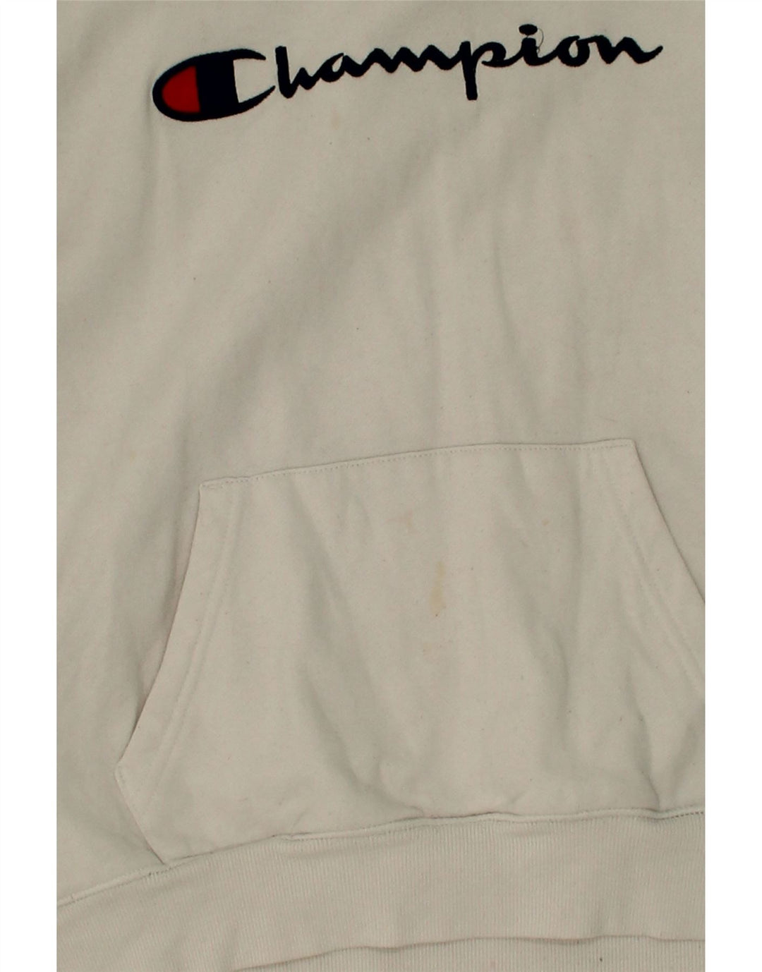 CHAMPION Womens Graphic Hoodie Jumper UK 18 XL White Cotton Vintage Champion and Second-Hand Champion from Messina Hembry 