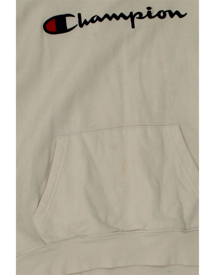CHAMPION Womens Graphic Hoodie Jumper UK 18 XL White Cotton Vintage Champion and Second-Hand Champion from Messina Hembry 
