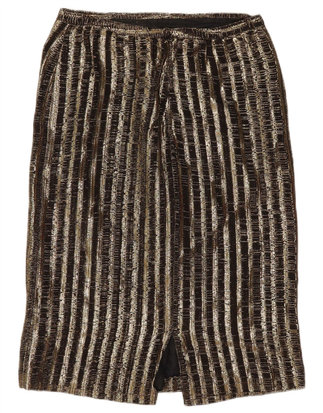 Conjunto de saia feminina vintage de 2 peças UK 14 médio W29 listrado marrom