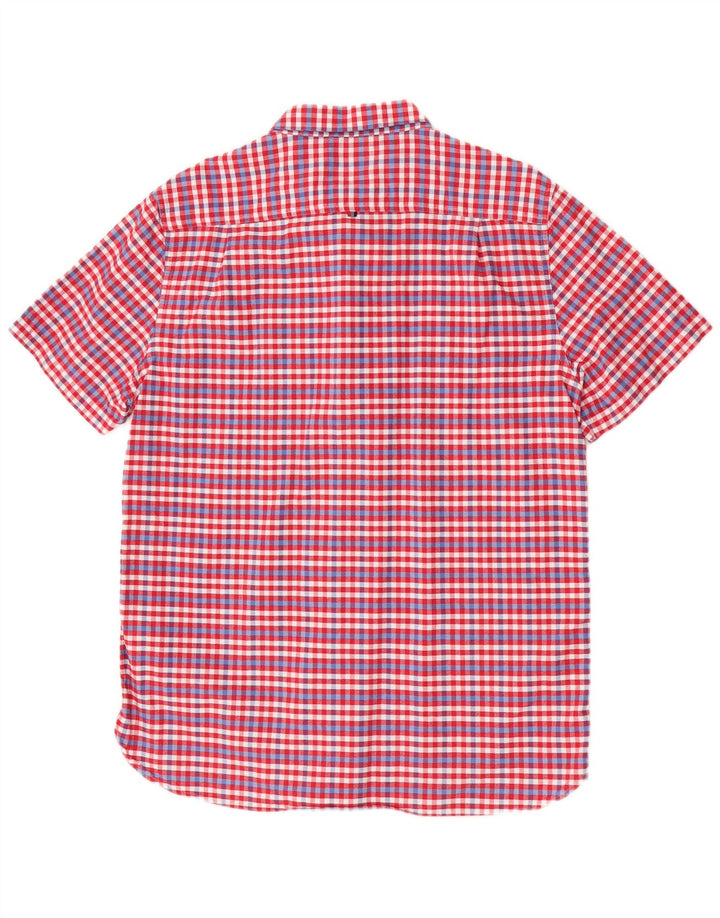Camisa masculina Superdry de manga curta 2XL algodão vermelho guingão