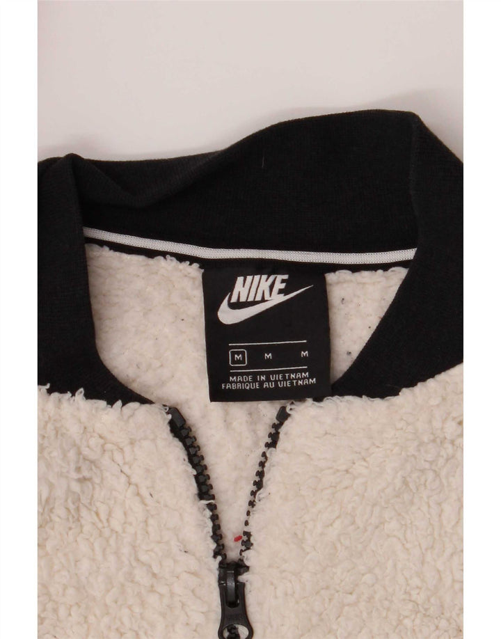 Jaqueta de lã feminina Nike UK 14 poliéster colorblock marrom médio