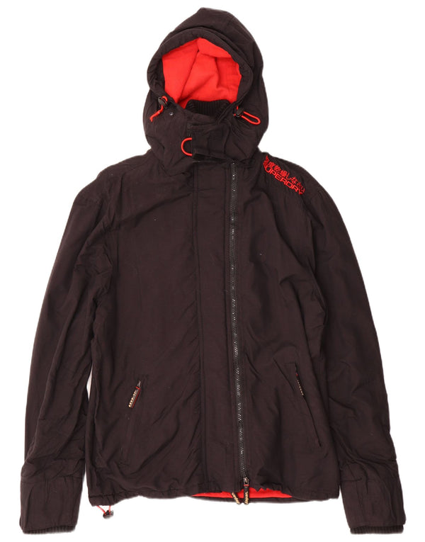 Jaqueta corta-vento masculina SUPERDRY The Windcheater com capuz Reino Unido 40 grande preta