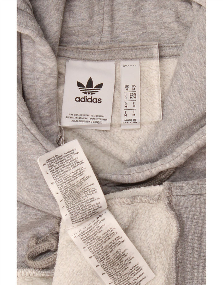 Adidas Mens Hoodie Jumper Médio Cinza Algodão Flecked
