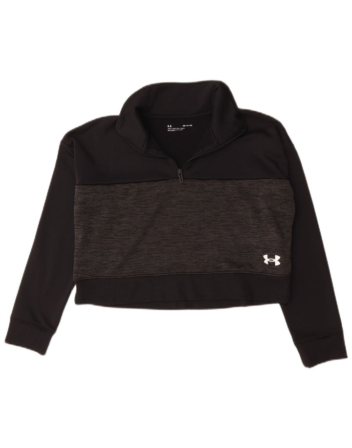 Under Armour feminino oversized crop moletom jumper Reino Unido 10 pequeno preto