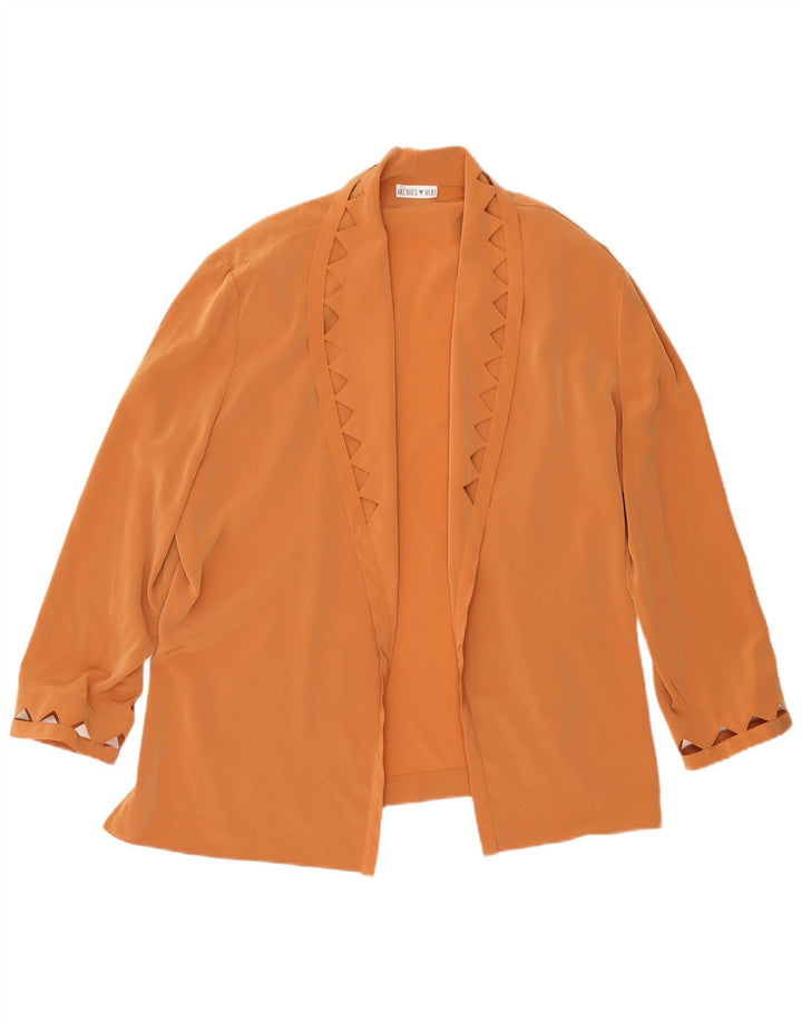 JACQUES VERT Cardigan feminino oversized UK 16 grande poliéster laranja