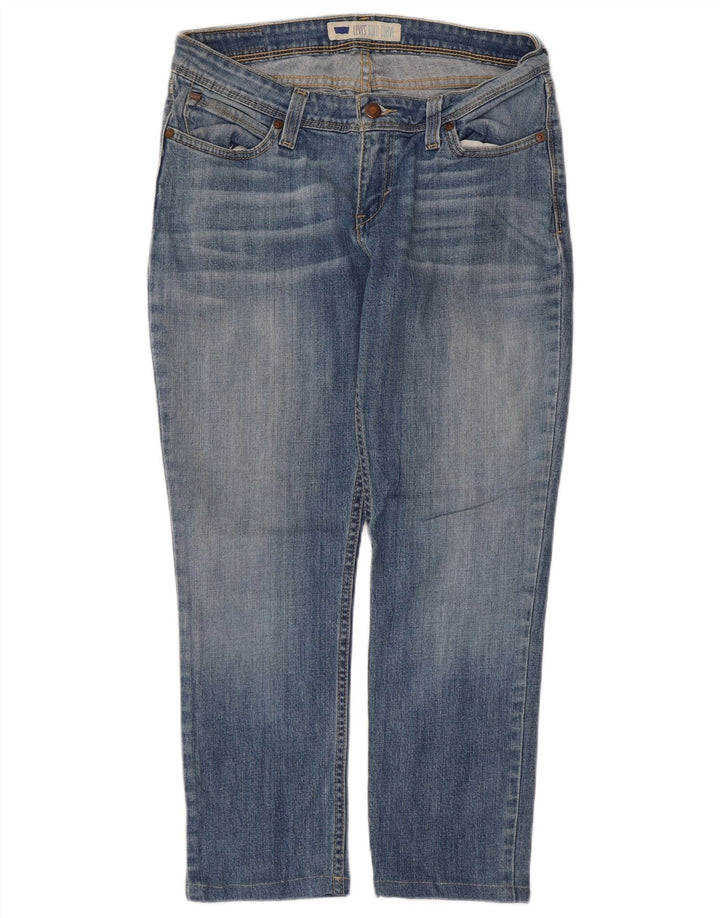 Jeans femininos Levi's Bold Curve recortados W32 L24 algodão azul