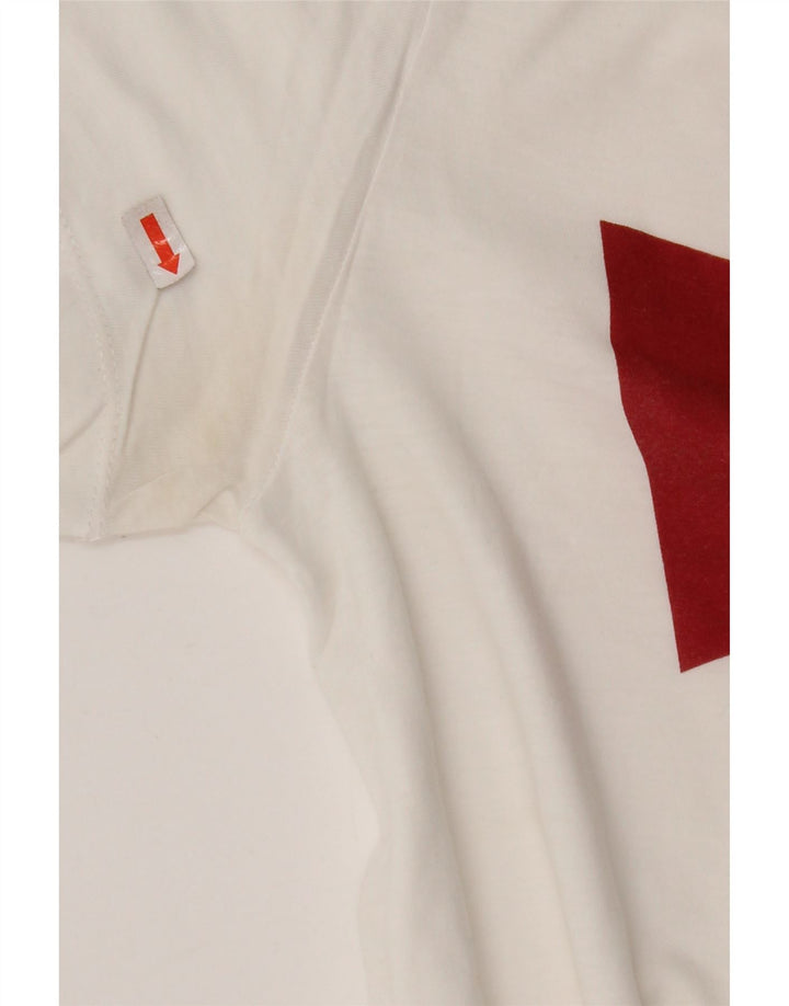 Camiseta feminina gráfica LEVI'S UK 10 pequena branca