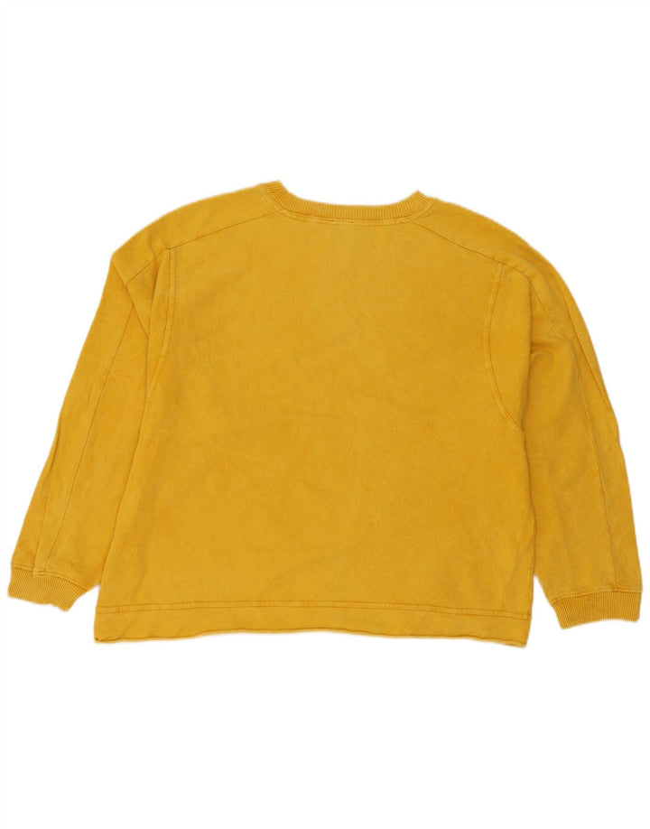 Zara moletom feminino oversized jumper UK 10 pequeno algodão amarelo