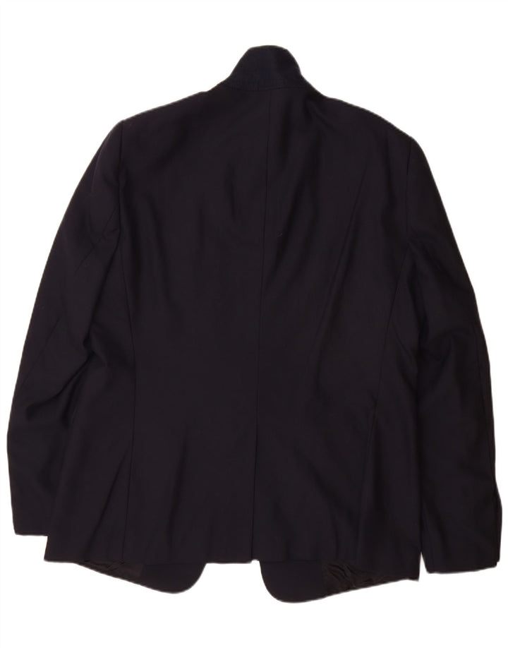 Jaqueta blazer masculina Emporio Armani com 2 botões EU 56 2XL azul marinho lã virgem