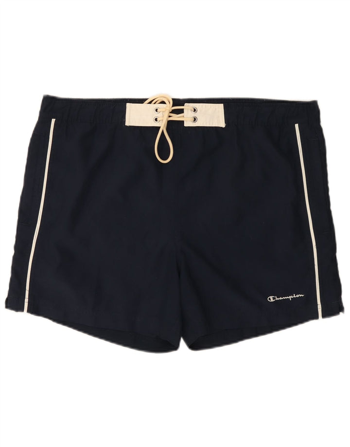 Shorts de natação masculino Champion grande poliéster azul marinho