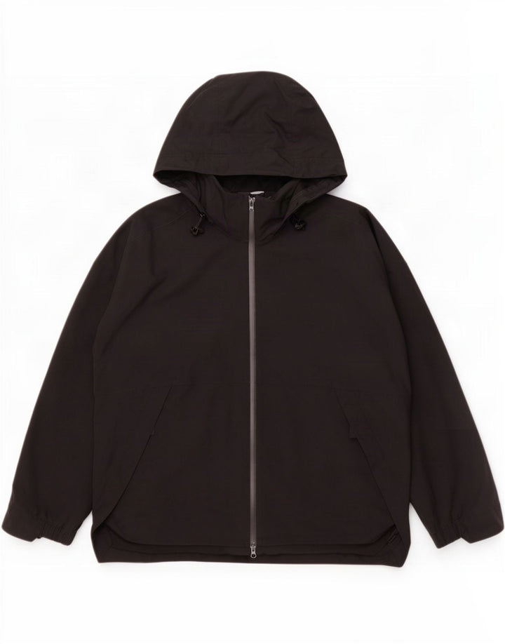Adidas masculino com capuz jaqueta superior grande poliéster preto