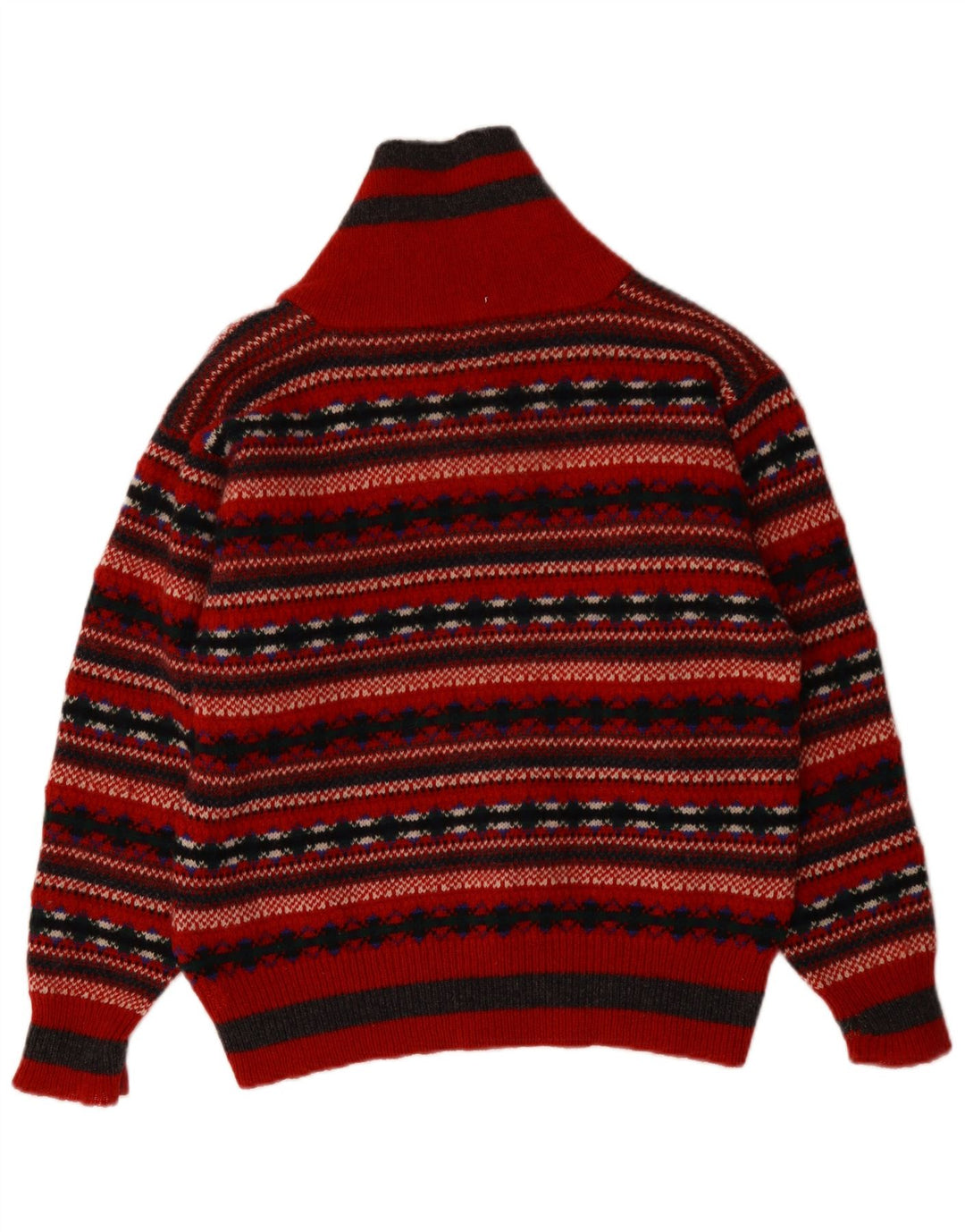 Suéter feminino PRINCIPLES com gola xale UK 14 médio vermelho Fair Isle