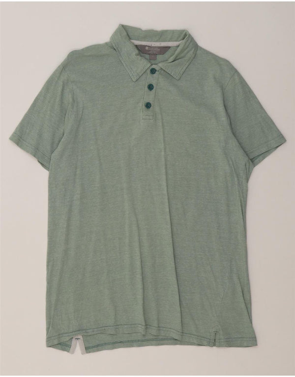 Camisa polo masculina Mountain Warehouse algodão risca de giz verde médio