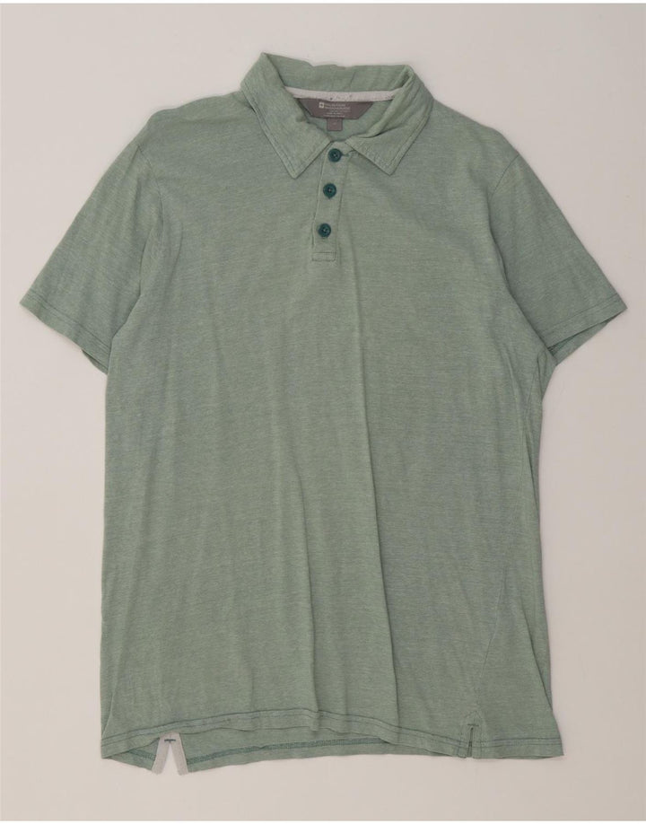 Camisa polo masculina Mountain Warehouse algodão risca de giz verde médio