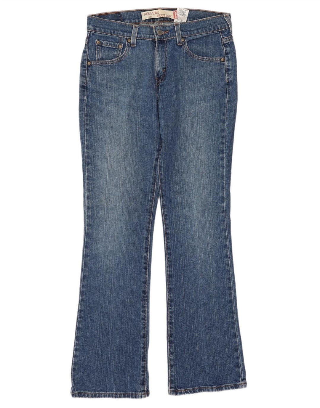 Calça jeans feminina LEVI'S 515 Nouveau Bootcut US 4 pequena W30 L31 algodão azul