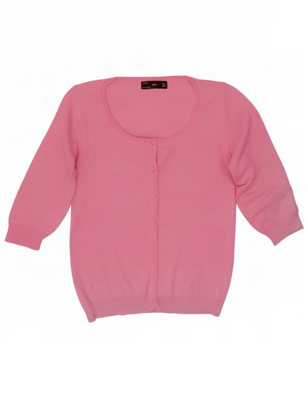 Suéter cardigã feminino de manga curta Zara UK 18 XL rosa