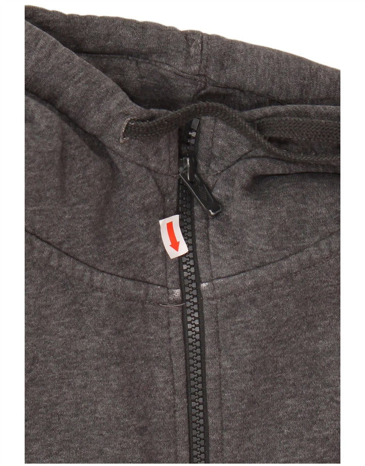 Suéter masculino NIKE com capuz e zíper grande cinza algodão