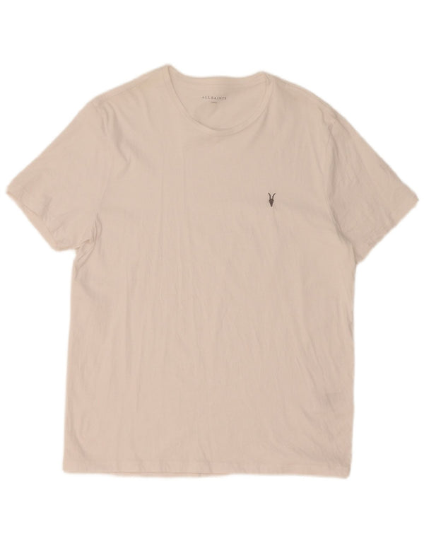 Camiseta masculina All Saints Top grande de algodão branco