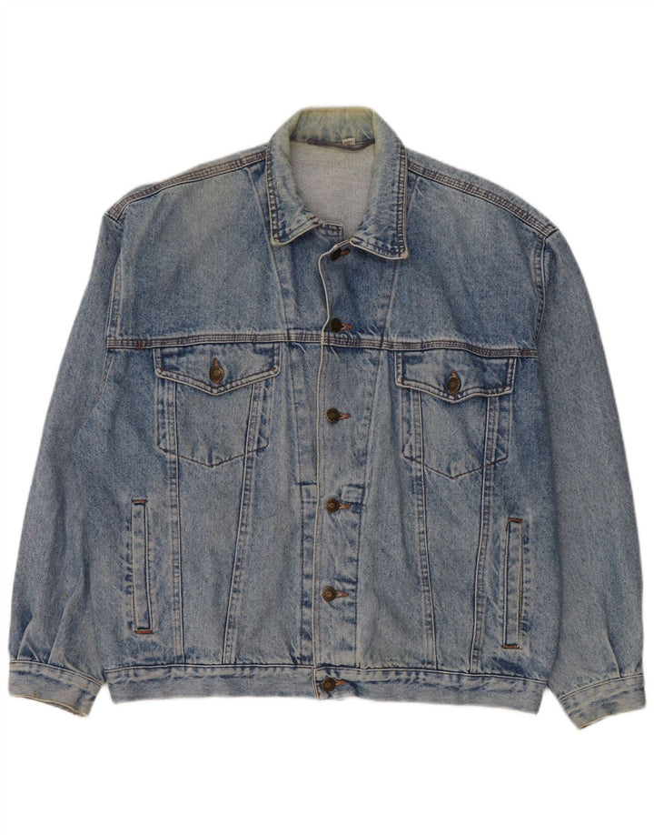Jaqueta jeans masculina vintage UK 38 algodão azul médio