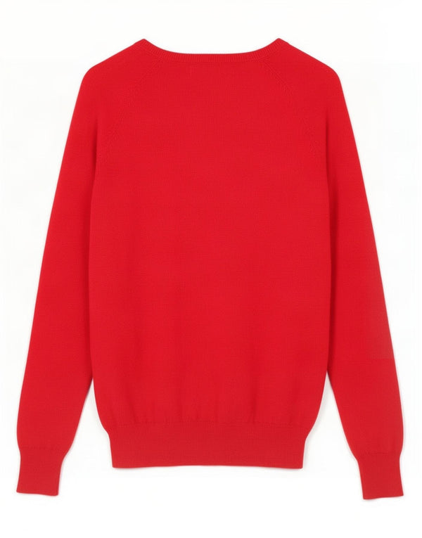 Suéter cardigã feminino Zara Reino Unido 14 grande algodão vermelho