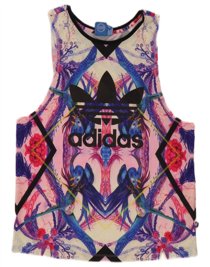 Adidas Womens Graphic Vest Top UK 8 Pequeno Poliéster Multicolorido