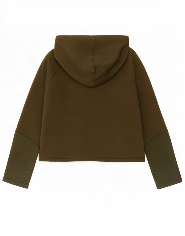 Puma Womens Crop Oversized Hoodie Jumper Reino Unido 10 Pequeno Algodão Verde