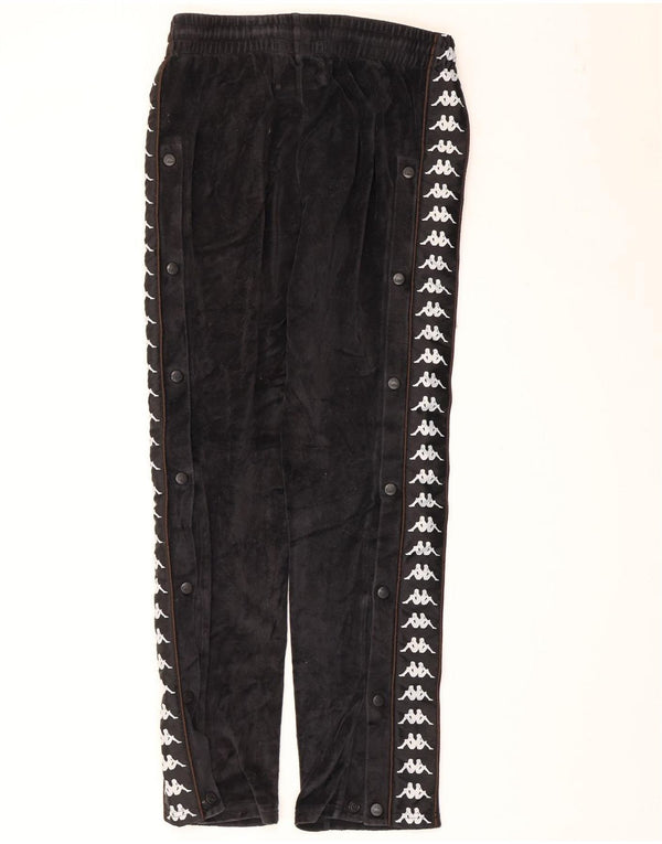 Calça feminina Kappa com estampa gráfica UK 10 pequena algodão preto