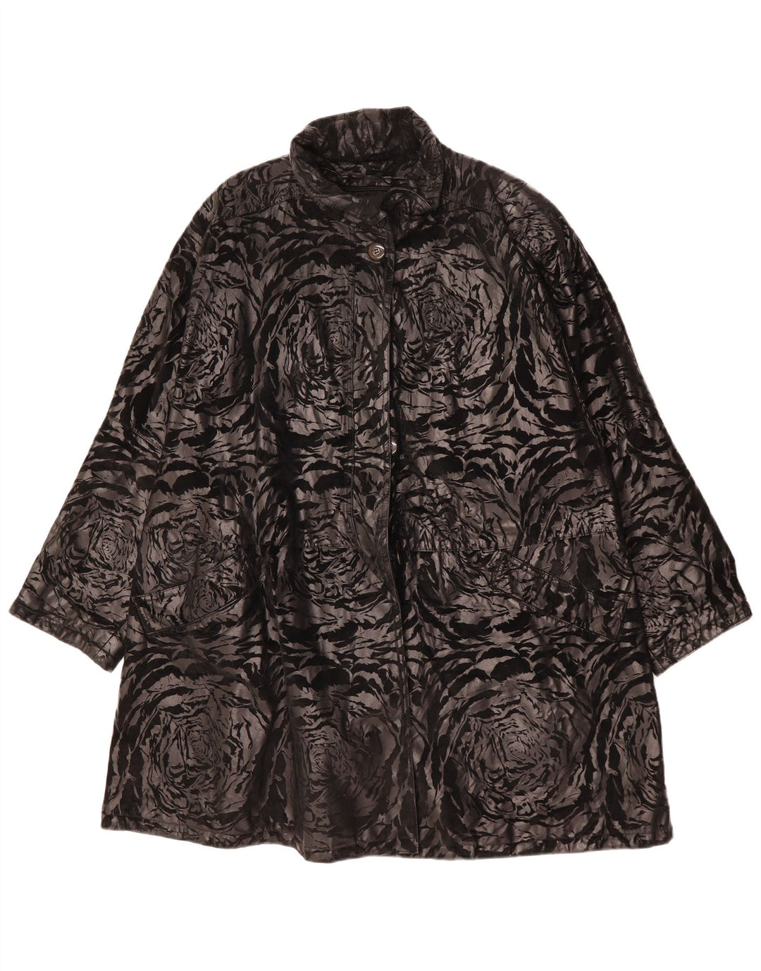 Sobretudo feminino MABRUN oversized IT 42 grande preto floral