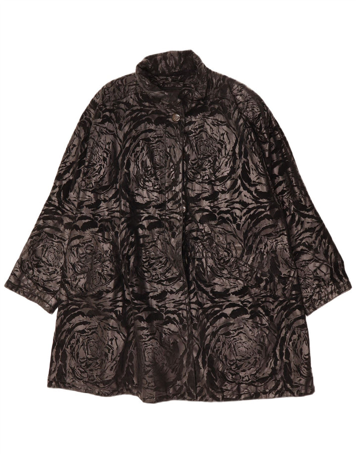 Sobretudo feminino MABRUN oversized IT 42 grande preto floral