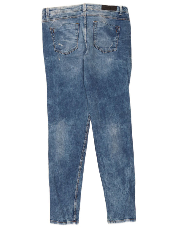 Zara Calça jeans skinny feminina Trafaluc Acid Wash EU 42 Grande W32 L30 Azul