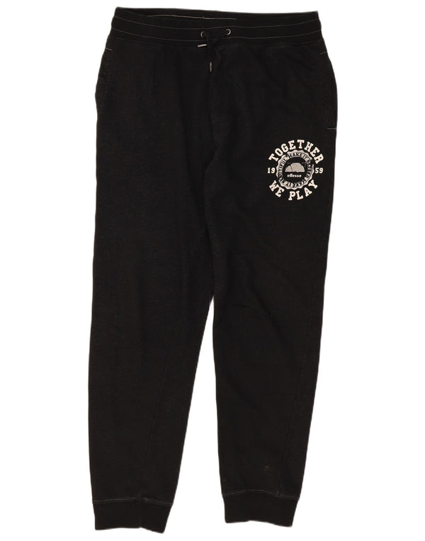 Calça feminina Ellesse com estampa gráfica e joggers UK 20 2XL algodão preto