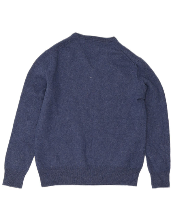 Polo Ralph Lauren Suéter feminino com decote em V Reino Unido 10 pequeno lã azul marinho