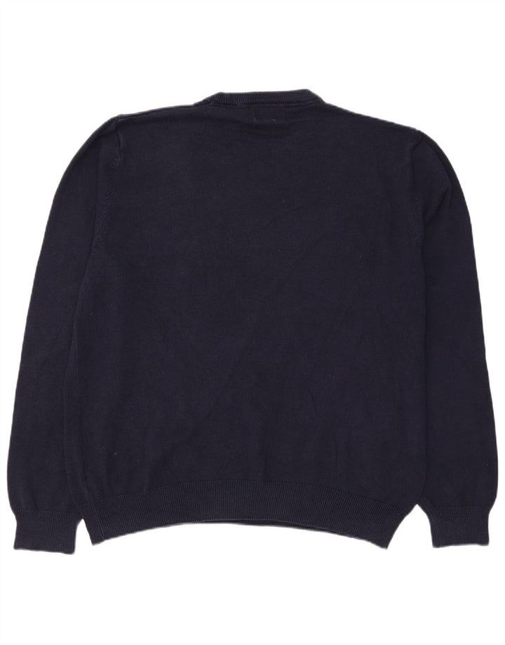 Suéter masculino Marks & Spencer com gola redonda XL algodão azul marinho