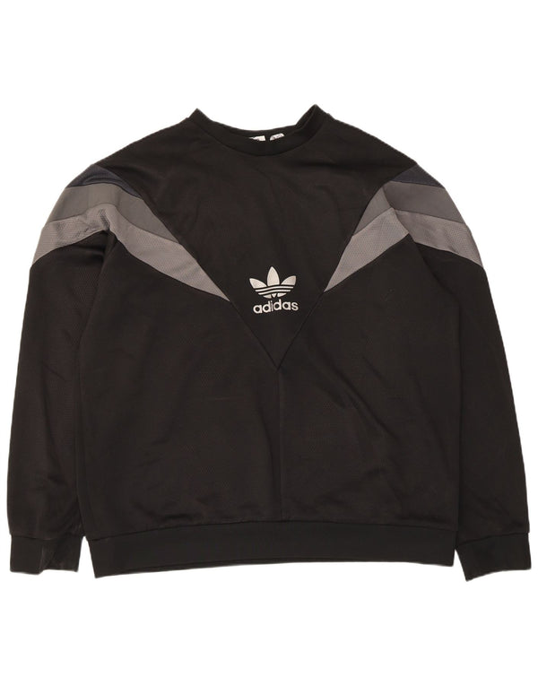 Adidas Mens Moletom Jumper XL Preto Colorblock Poliéster