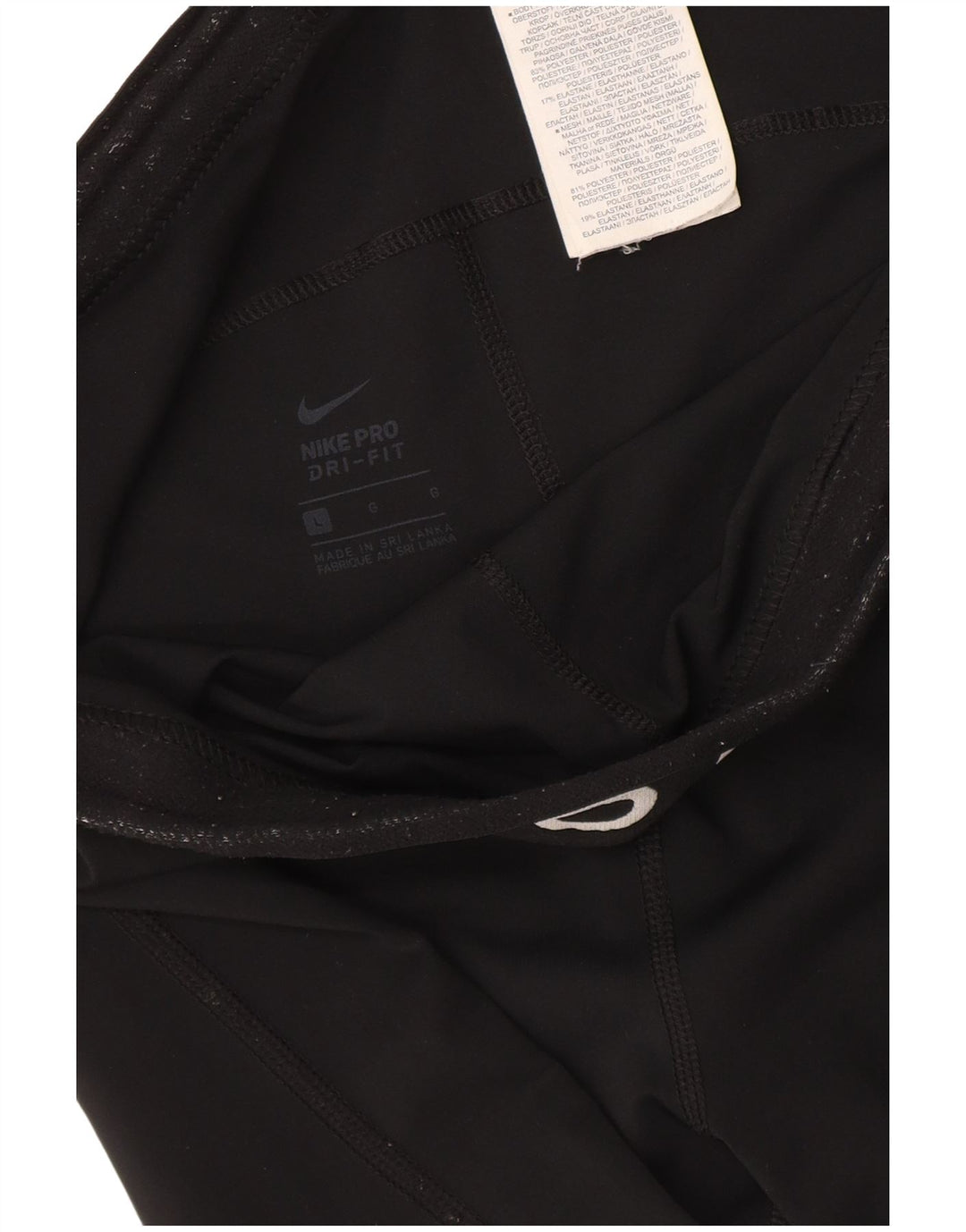 Leggings Nike Dri Fit Crop Graphic UK 14 Grande Poliéster Preto
