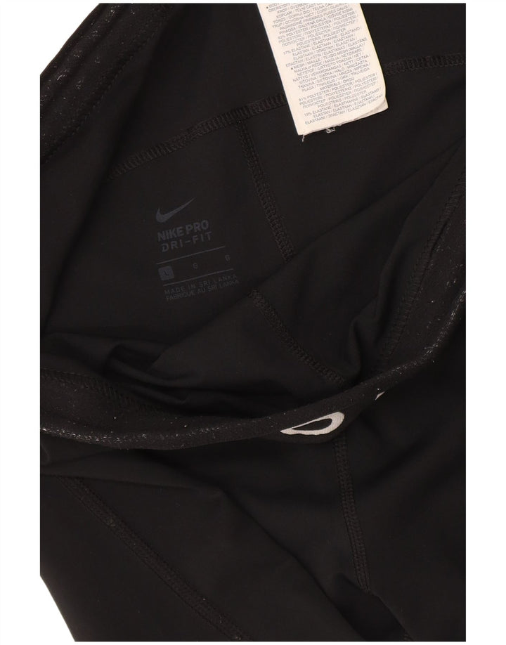 Leggings Nike Dri Fit Crop Graphic UK 14 Grande Poliéster Preto