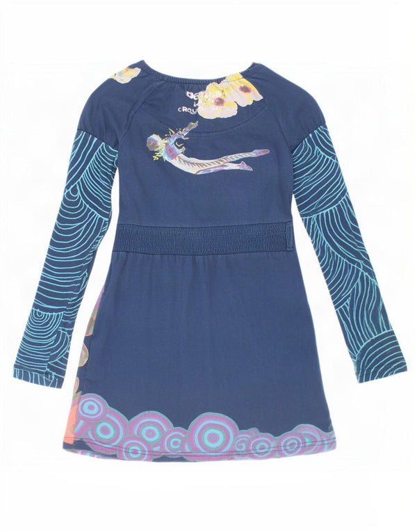 Desigual Vestido Cirque Du Soleil A Line 7-8 Anos Azul Floral