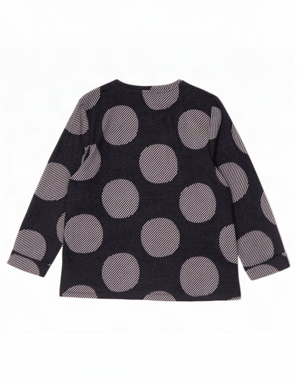 Top feminino Marks & Spencer manga 3/4 UK 12 médio azul marinho geométrico